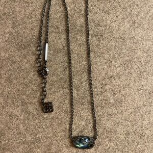 Kendra Scott Iconic Black Iridescent Stone Pendant Necklace